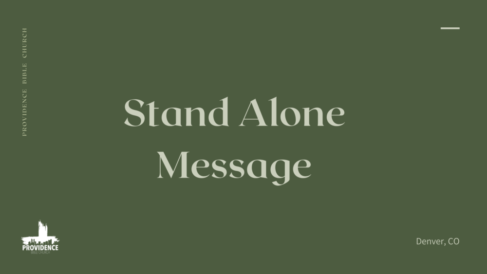 2022: Stand Alone Messages